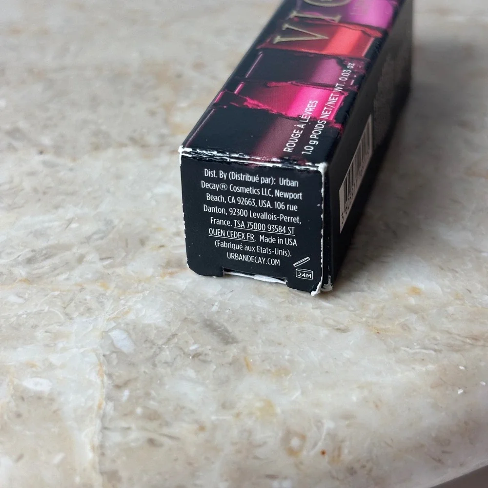 Urban Decay Vice Lipstick 1.0g Big Bang Pink Metallized Glitter Travel Size